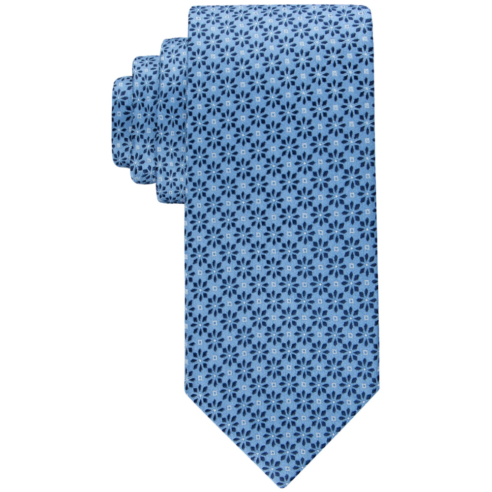 Tommy Hilfiger Men Classic Daisy Medallion Neat Tie Blue One Size
